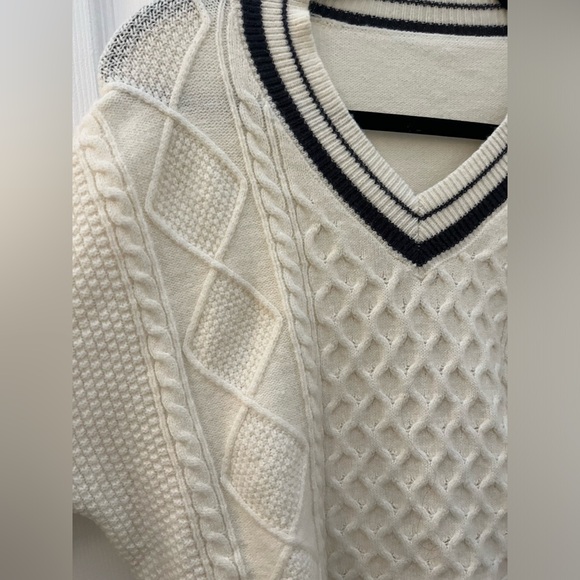 Dazy Cream and Navy Sweater - Picture 4 of 10